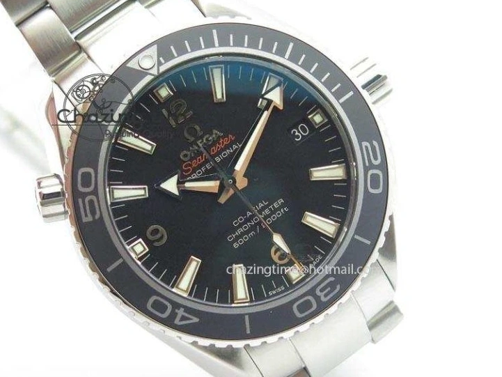 0314 Planet Ocean SS Bp Maker 45mm Black Bezel On SS Bracelet A OnTrend 8218